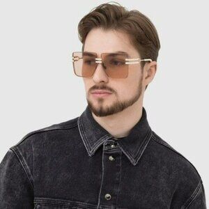 NEW BALMAIN SUNGLASSES BPS-109C CREAM UNISEX SQUARE SUNGLASSES BALMAIN